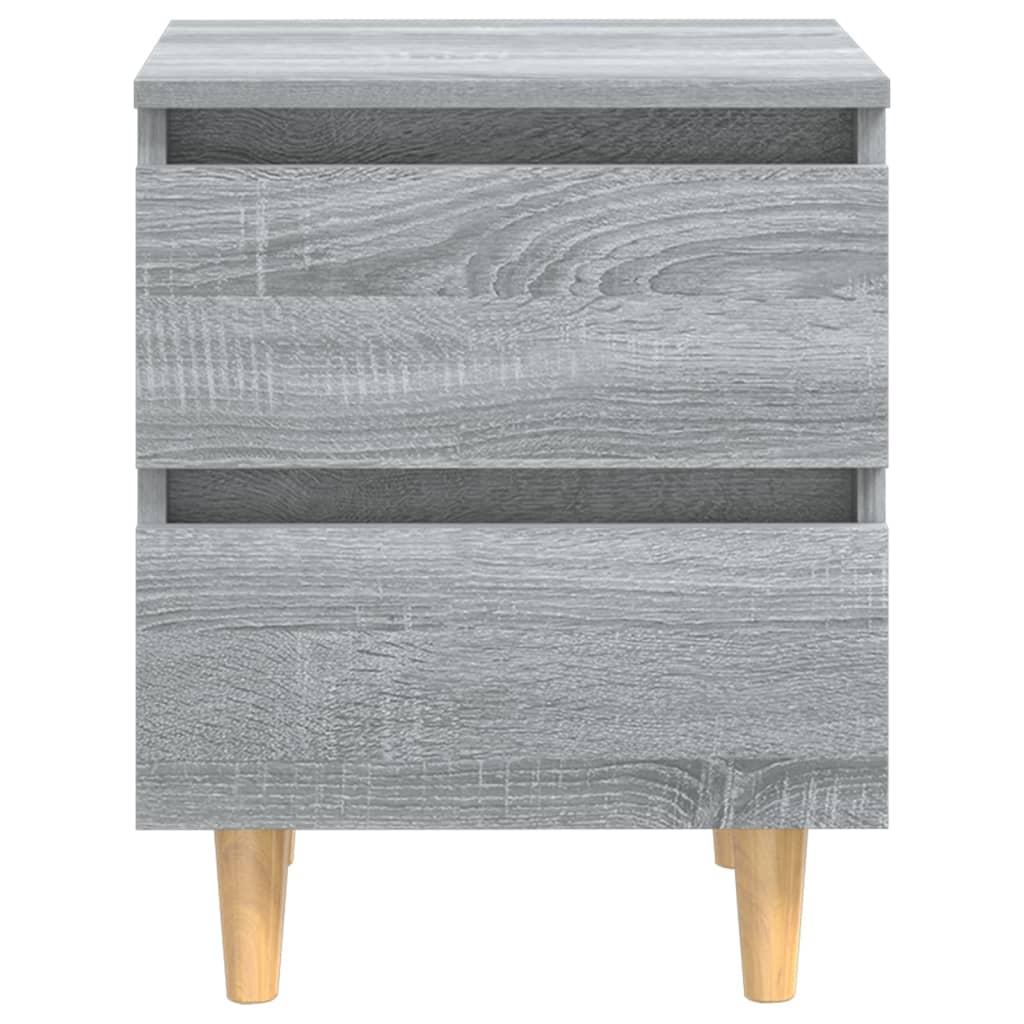 Comodini Gambe in Legno Massello 2 pz Grigio Sonoma 40x30x50 cm cod mxl 51889