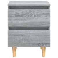 Comodini Gambe in Legno Massello 2 pz Grigio Sonoma 40x30x50 cm cod mxl 51889