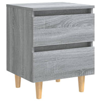 Comodini Gambe in Legno Massello 2 pz Grigio Sonoma 40x30x50 cm cod mxl 51889