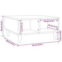 Tavolino da Salotto Rovere Fumo 60x60x30 cm in Truciolato cod mxl 7223