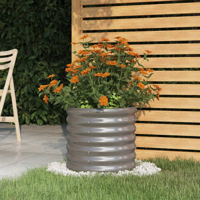 Vaso da Giardino Acciaio Verniciato a Polvere 40x40x36cm Grigio cod mxl 66764