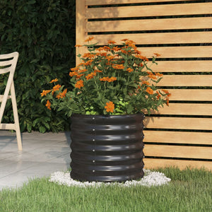 Vaso Giardino Acciaio Verniciato a Polvere 40x40x36cm Antracitecod mxl 95427