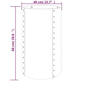 Vaso da Giardino Acciaio Verniciato a Polvere 40x40x68cm Grigio 318849