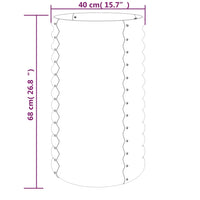 Vaso da Giardino Acciaio Verniciato a Polvere 40x40x68cm Grigio cod mxl 66805