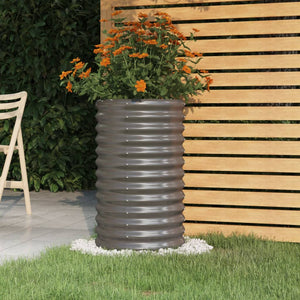 Vaso da Giardino Acciaio Verniciato a Polvere 40x40x68cm Grigio cod mxl 66805