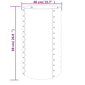 Vaso Giardino Acciaio Verniciato Polvere 40x40x68 cm Antracite 318851