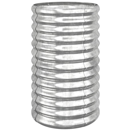 Vaso Giardino Acciaio Verniciato a Polvere 40x40x68 cm Argento 318852