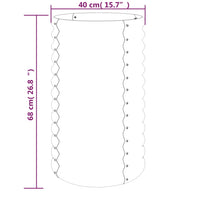 Vaso Giardino Acciaio Verniciato a Polvere 40x40x68 cm Argento cod mxl 46556