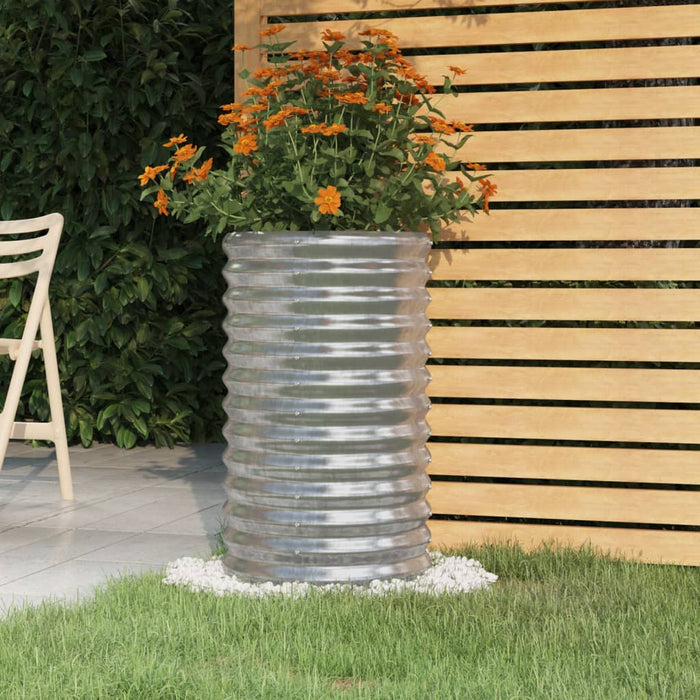 Vaso Giardino Acciaio Verniciato a Polvere 40x40x68 cm Argento cod mxl 46556