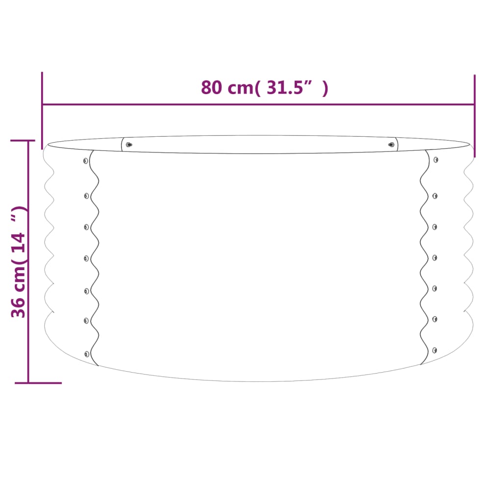 Vaso da Giardino Acciaio Verniciato a Polvere 80x80x36cm Grigio cod mxl 67171