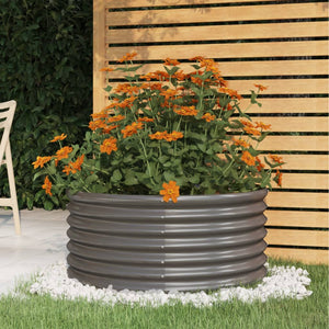 Vaso da Giardino Acciaio Verniciato a Polvere 80x80x36cm Grigio cod mxl 67171