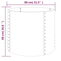 Vaso Giardino Acciaio Verniciato Polvere 80x80x68 cm Antracite 318861