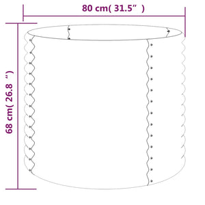 Vaso Giardino Acciaio Verniciato Polvere 80x80x68 cm Antracite 318861