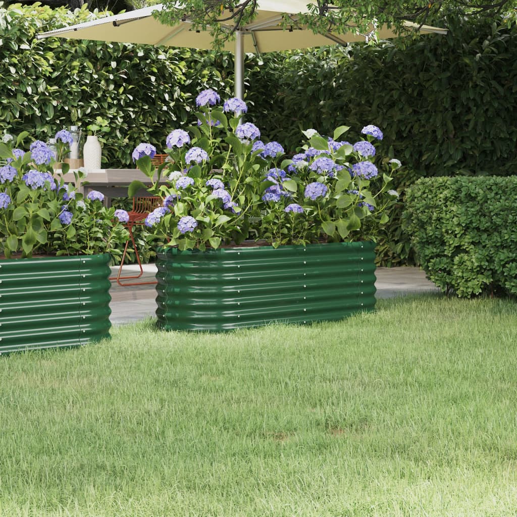 Vaso da Giardino Acciaio Verniciato a Polvere 114x40x36cm Verde cod mxl 47064