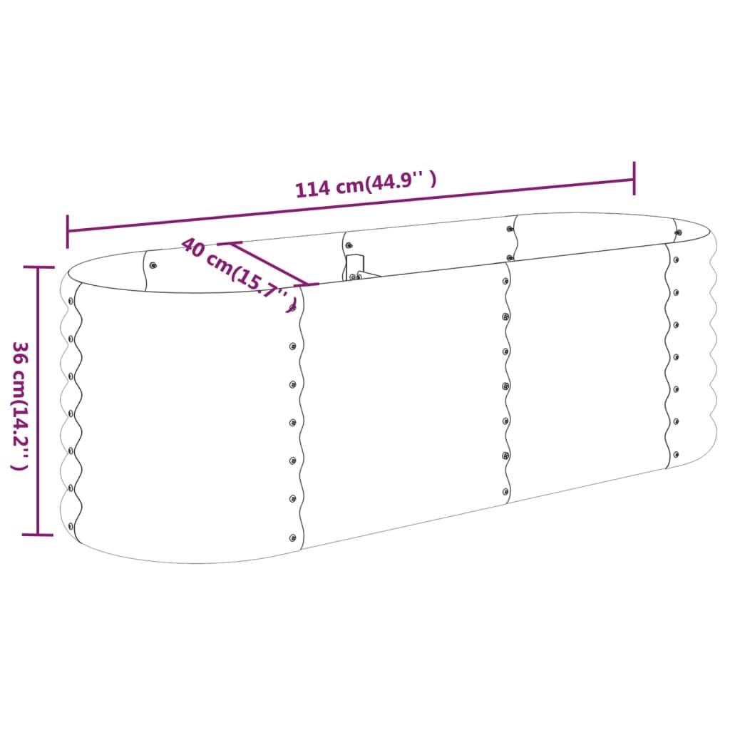 Letto Giardino Acciaio Verniciato a Polvere 114x40x36 cm Grigio 318864