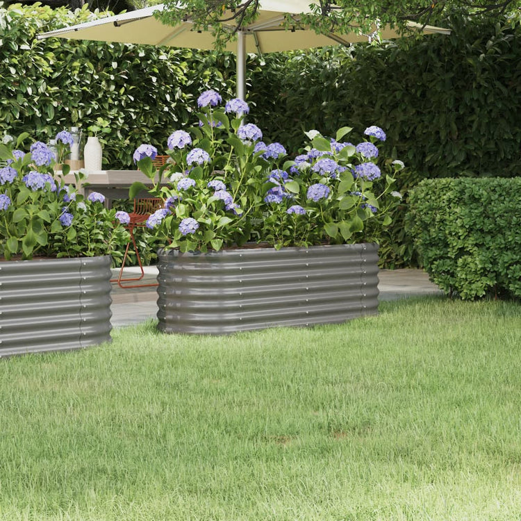 Vaso da Giardino Acciaio Verniciato Polvere 114x40x36 cm Grigio cod mxl 50284