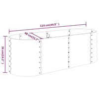 Vaso Giardino Acciaio Verniciato Polvere 114x40x36 cm Antracite cod mxl 54448