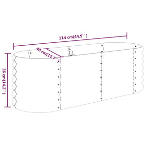 Letto da Giardino in Acciaio a Polvere 114x40x36 cm Antracite 318866