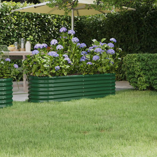 Vaso da Giardino Acciaio Verniciato a Polvere 152x40x36cm Verde cod mxl 67209