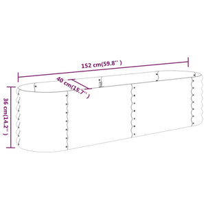 Vaso Giardino Acciaio Verniciato Polvere 152x40x36 cm Antracite cod mxl 67378