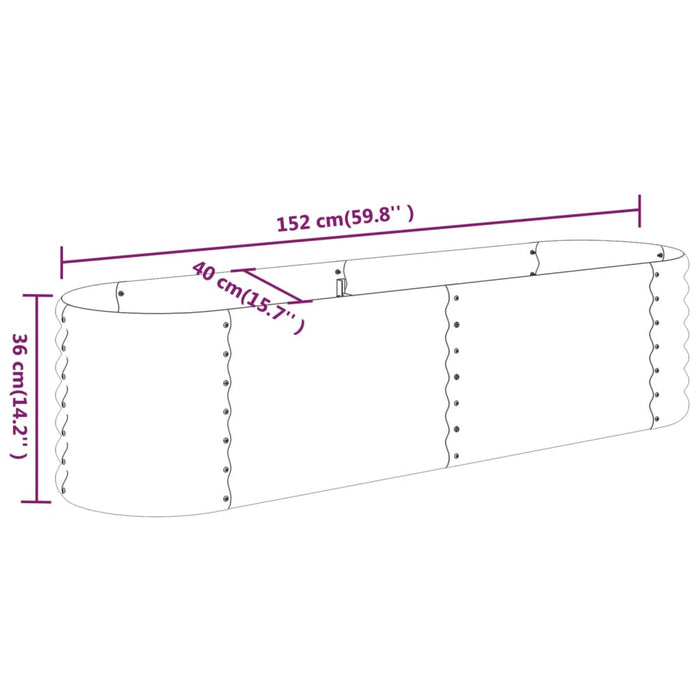 Letto da Giardino in Acciaio a Polvere 152x40x36 cm Antracite 318871