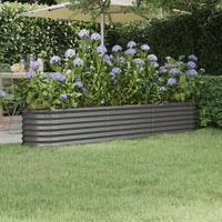 Vaso da Giardino Acciaio Verniciato Polvere 224x40x36 cm Grigio cod mxl 67413