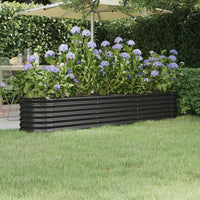 Letto da Giardino in Acciaio a Polvere 224x40x36 cm Antracite 318876