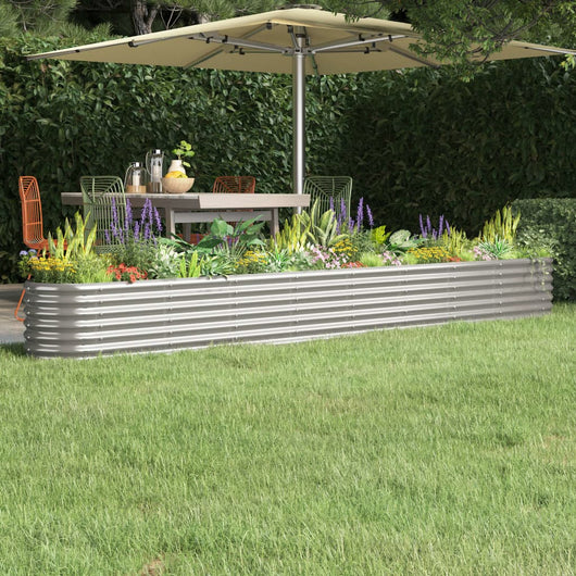 Vaso Giardino Acciaio Verniciato a Polvere 332x40x36 cm Argento cod mxl 51721