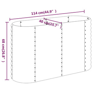 Vaso da Giardino Acciaio Verniciato a Polvere 114x40x68cm Verde cod mxl 66901