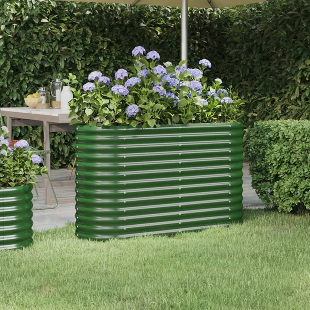 Vaso da Giardino Acciaio Verniciato a Polvere 114x40x68cm Verde cod mxl 66901