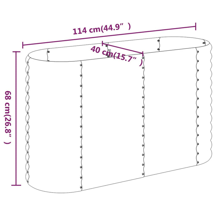 Letto da Giardino in Acciaio a Polvere 114x40x68 cm Antracite 318891