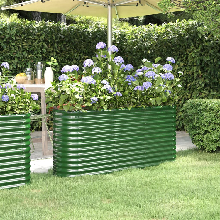 Vaso da Giardino Acciaio Verniciato a Polvere 152x40x68cm Verde cod mxl 67246