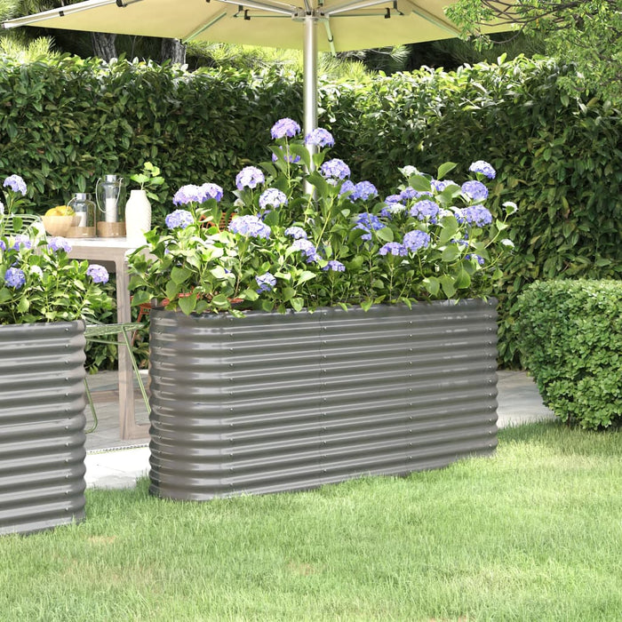 Vaso Giardino Acciaio Verniciato a Polvere 152x40x68 cm Grigio cod mxl 67048