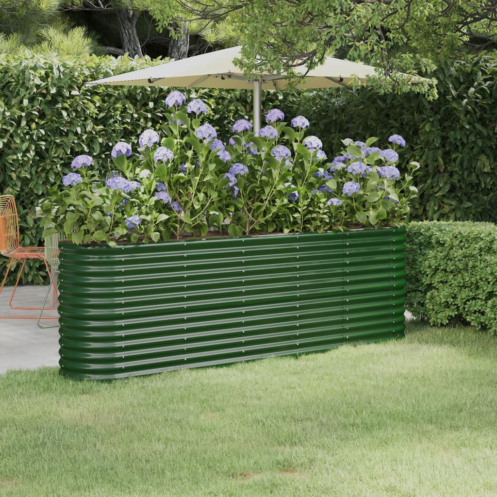 Letto Giardino Acciaio Verniciato a Polvere 224x40x68 cm Verde 318898