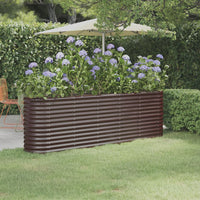 Vaso Giardino Acciaio Verniciato a Polvere 224x40x68 cm Marrone cod mxl 67129