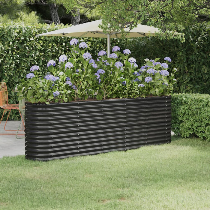 Vaso Giardino Acciaio Verniciato Polvere 224x40x68 cm Antracite cod mxl 67273