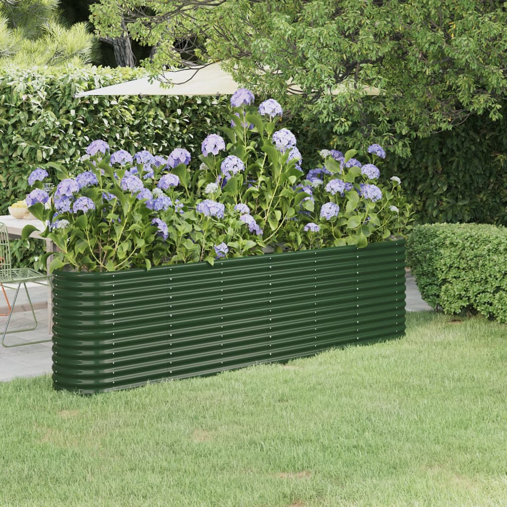 Vaso da Giardino Acciaio Verniciato a Polvere 260x40x68cm Verde cod mxl 66740