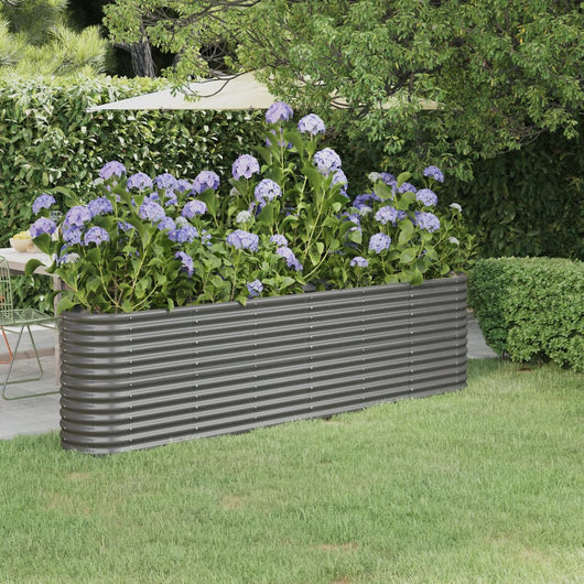 Vaso da Giardino Acciaio Verniciato Polvere 260x40x68 cm Grigio cod mxl 67024