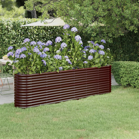 Vaso Giardino Acciaio Verniciato a Polvere 260x40x68 cm Marrone cod mxl 66808