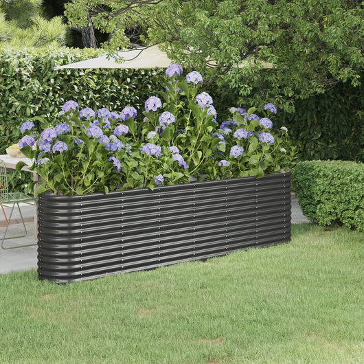 Vaso Giardino Acciaio Verniciato Polvere 260x40x68 cm Antracite cod mxl 52724