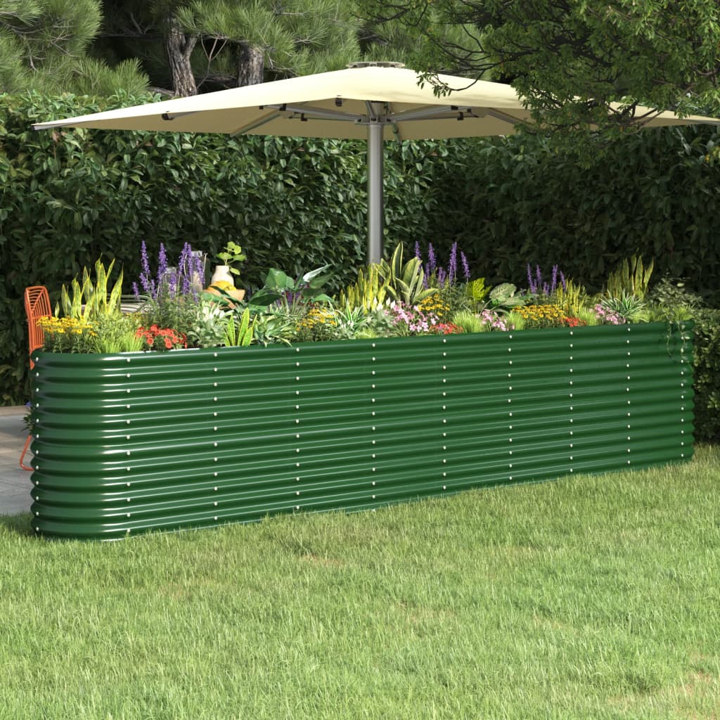 Vaso da Giardino Acciaio Verniciato a Polvere 332x40x68cm Verde cod mxl 67262