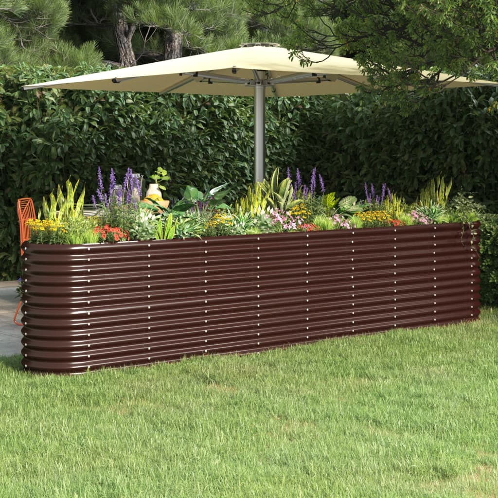 Vaso Giardino Acciaio Verniciato a Polvere 332x40x68 cm Marrone cod mxl 67062