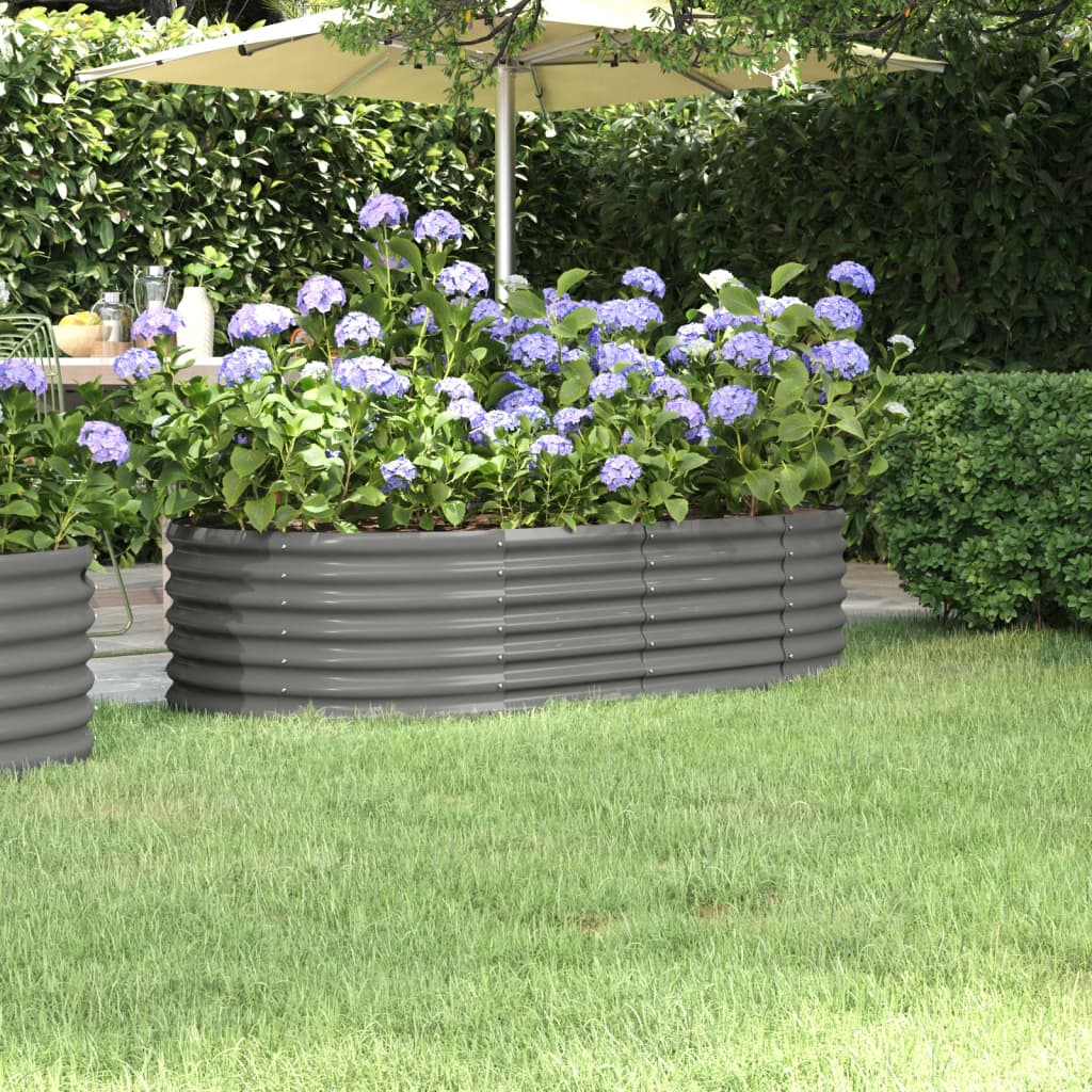 Vaso da Giardino Acciaio Verniciato Polvere 152x80x36 cm Grigio cod mxl 67200