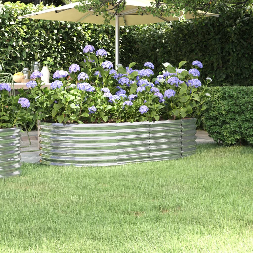 Vaso Giardino Acciaio Verniciato a Polvere 152x80x36 cm Argento cod mxl 67266