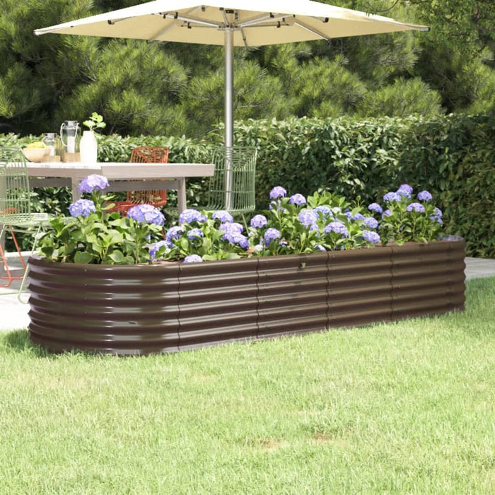 Vaso Giardino Acciaio Verniciato a Polvere 224x80x36 cm Marrone