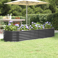 Vaso Giardino Acciaio Verniciato Polvere 224x80x36 cm Antracite cod mxl 48476