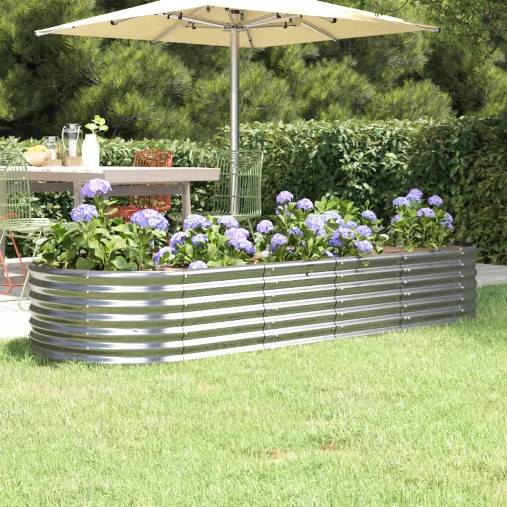 Vaso Giardino Acciaio Verniciato a Polvere 224x80x36 cm Argento cod mxl 50119