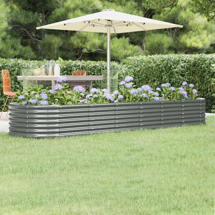 Vaso Giardino Acciaio Verniciato a Polvere 296x80x36 cm Grigio cod mxl 53447