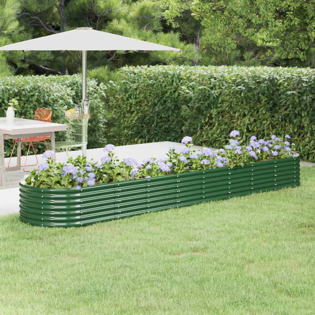 Vaso da Giardino Acciaio Verniciato a Polvere 368x80x36cm Verde cod mxl 66728