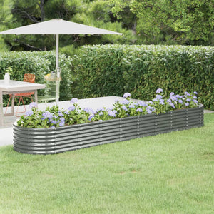 Vaso Giardino Acciaio Verniciato a Polvere 368x80x36cm Grigio cod mxl 40081